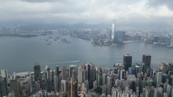 Hongkong März 2024 Geschäfts Und Wohngebäude Luftaufnahme — Stockvideo