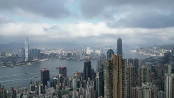 Hong Kong Maart 2024 Commerciële Residentiële Gebouwen Vanuit Lucht Bekeken — Stockvideo