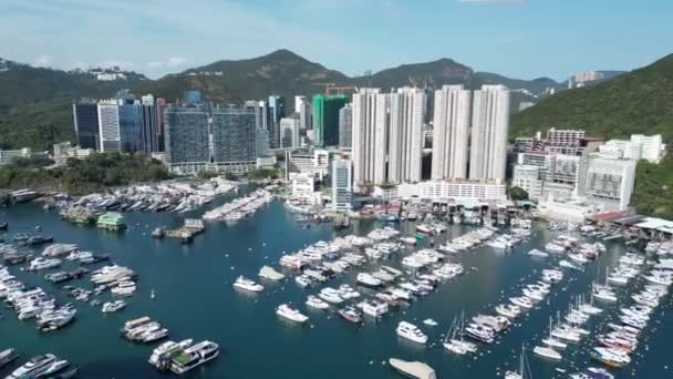 Χονγκ Κονγκ Μαρτίου 2024 Aberdeen South Typhoon Shelter Harbor Haven — Αρχείο Βίντεο