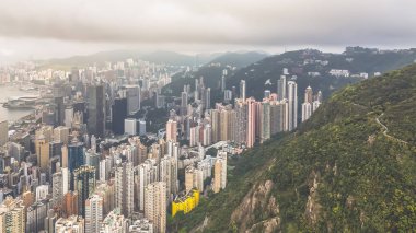 Victoria Limanı, Hong Kong Adası 'nın batı tarafından görünüyor.