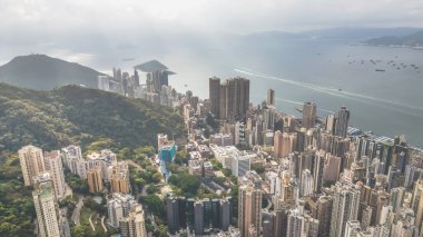 Hong Kong 'daki ticari ve konut binaları. 23 Mart 2024