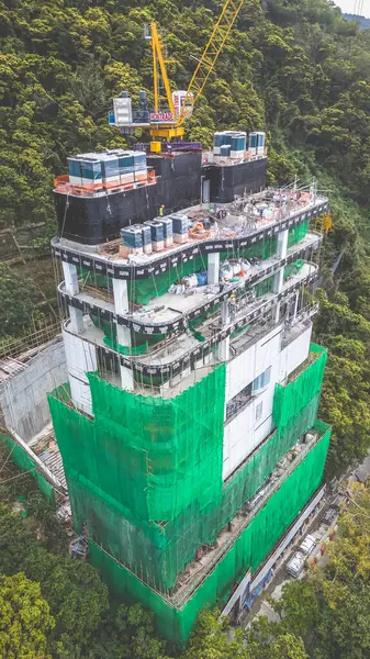 23 Mart 2024 Hong Kong 'da orta seviyeli yerleşim evleri.