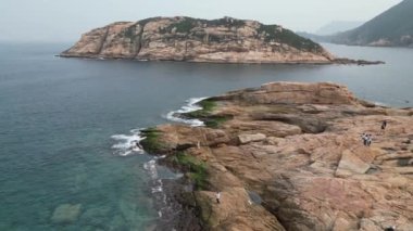 Kaya yığınlarının hava görüntüsü, Shek O, Hong Kong  