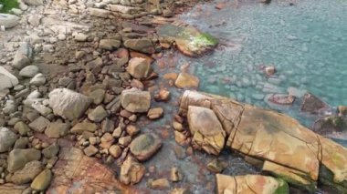 Kaya yığınlarının hava görüntüsü, Shek O, Hong Kong  