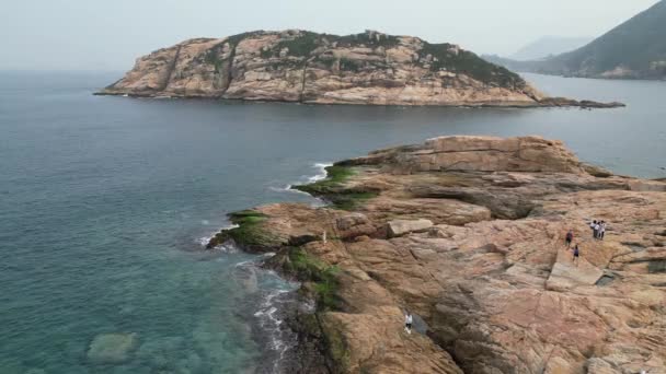 Kaya Yığınlarının Hava Görüntüsü Shek Hong Kong — Stok video