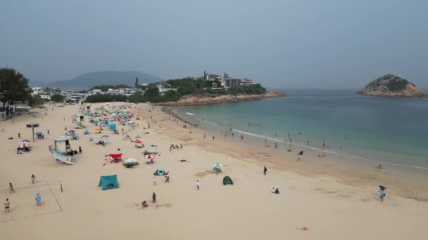 Hong Kong Março 2024 Vista Aérea Dos Visitantes Praia Shek — Vídeo de Stock
