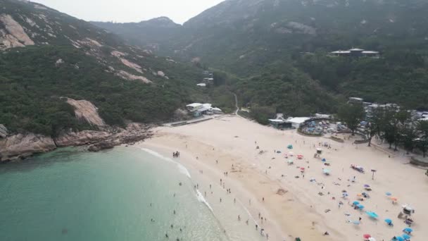 Hong Kong Maart 2024 Luchtfoto Van Bezoekers Aan Het Shek — Stockvideo