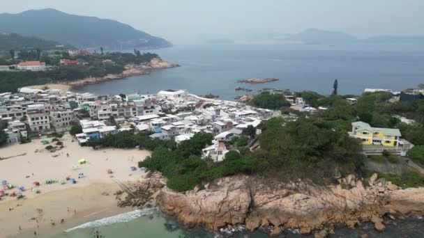 Hong Kong Marzo 2024 Vista Aérea Del Área Residentes Playa — Vídeos de Stock