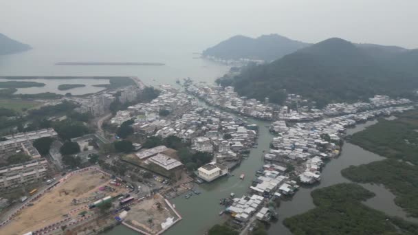 Stilt Homes Shores Tai Fishing Village Hong Kong — Stock Video