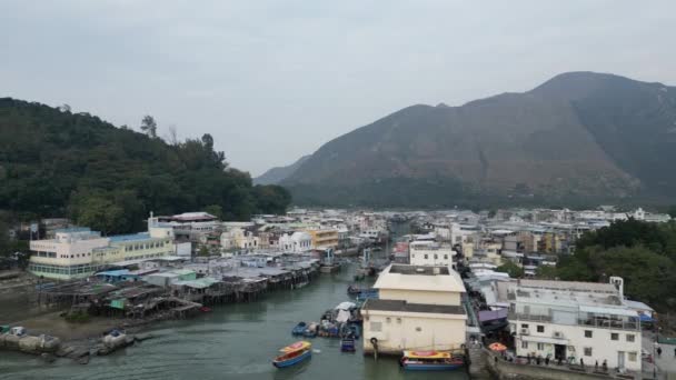 Hongkong Dezember 2023 Dorf Tai Auf Der Insel Lantau — Stockvideo