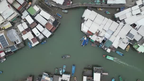Tai Stilt Evi Balıkçı Köyü Sun Köprüsü Hava Manzaralı — Stok video
