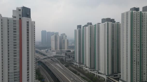 Letecký Pohled West Kowloon Highway Honk Kong — Stock video