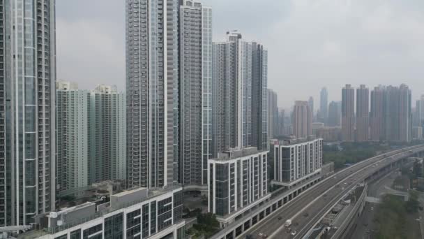 Luchtfoto Van West Kowloon Highway Honk Kong — Stockvideo