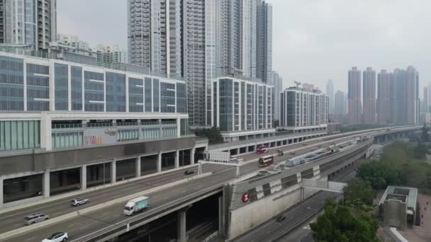 Widok Lotu Ptaka Autostradę West Kowloon Honk Kong — Wideo stockowe