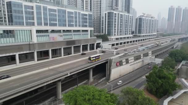 Luchtfoto Van West Kowloon Highway Honk Kong — Stockvideo