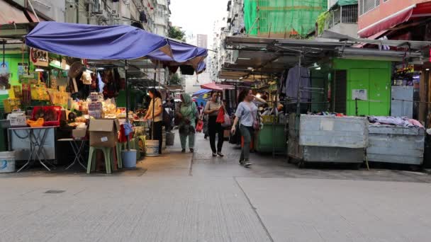 Hong Kong Abril 2024 Gente Caminando Mercado Yau Tsim Mong — Vídeos de Stock