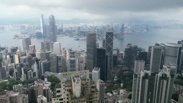Hong Kong Abril 2024 Cdb Edificios Comerciales Financieros — Vídeo de stock