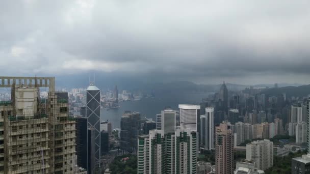 Hongkong April 2024 Flygfoto Medelhöga Bostadshus — Stockvideo