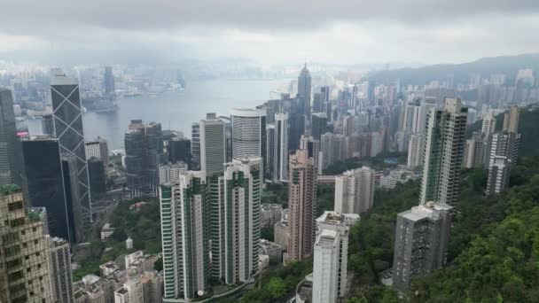 Hong Kong Abril 2024 Vista Aérea Edificios Residenciales Nivel Medio — Vídeos de Stock