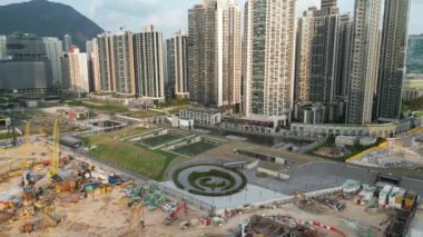 Hong Kong - 31 Aralık 2023: Kai Tak İstasyon Meydanı ve Kai Tak Bölgesi 