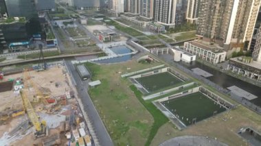 Hong Kong - 31 Aralık 2023: Kai Tak İstasyon Meydanı ve Kai Tak Bölgesi 