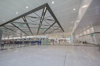 Hong Kong Uluslararası Havaalanı 'nın iç çekimleri. Hong Kong 11 Mayıs 2024