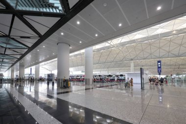 Hong Kong Uluslararası Havaalanı 'nın iç çekimleri. Hong Kong 11 Mayıs 2024