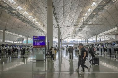 Hong Kong Uluslararası Havaalanı 'nın iç çekimleri. Hong Kong 11 Mayıs 2024