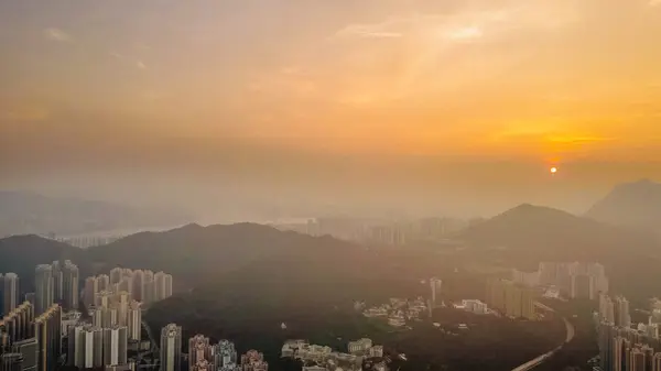 stock image a magnificent cityscape at sunset, hong kong June 2 2024