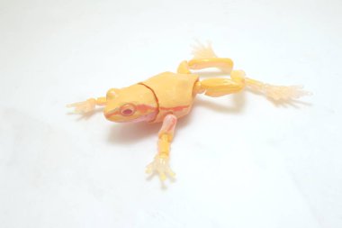 Büyüleyici Beyaz Panelli Kurbağa, ölçekli oyuncak figürü