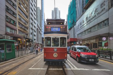 Hong Kong Şehri yaşamı, 16 Haziran 2024 Tramvay Oramic Turu, Batı Pazarı 'nda duruyoruz.