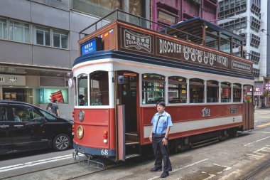 Hong Kong Şehri yaşamı, 16 Haziran 2024 Tramvay Oramic Turu, Batı Pazarı 'nda duruyoruz.