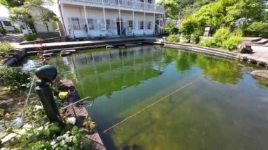 Nagasaki, Japonya - 14 Mayıs 2024: Eski Mitsubishi Rıhtım Evi Glover Garden