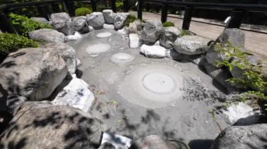 Japonya - 16 Mayıs 2024: Traşlı Keşiş Cehennemi Kaplıcaları 