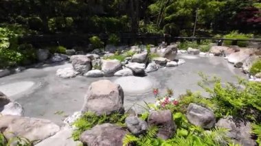 Japonya - 16 Mayıs 2024: Traşlı Keşiş Cehennemi Kaplıcaları 