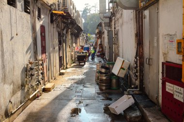 Sai kung 'daki arka sokak, Hong Kong, 3 Ocak 2015