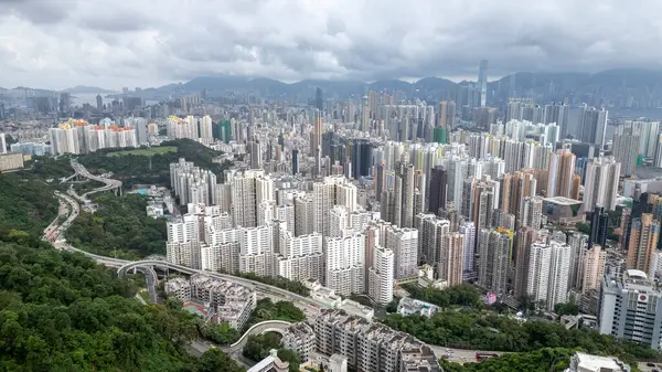 stock image HK city, June 18 2024 the cityscape of the Kowloon wes