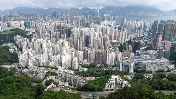 stock image HK city, June 18 2024 the cityscape of the Kowloon wes