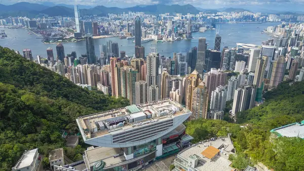 stock image June 24 2024 Peak Tower , A top Victoria Peak in Hong Kong