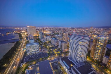 Twilight Over Fukuoka City, Peaceful Fukuoka Skyline May 16 2024 clipart