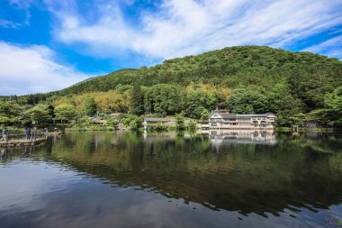 15 Mayıs 2024 Kinrin Gölü nehri, Yufuin japan