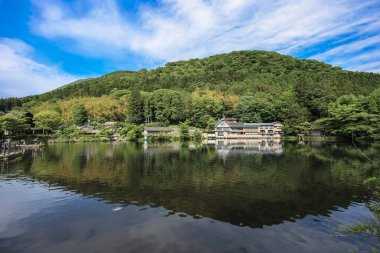 15 Mayıs 2024 Kinrin Gölü nehri, Yufuin japan