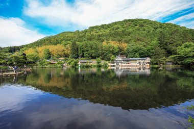 15 Mayıs 2024 Kinrin Gölü nehri, Yufuin japan