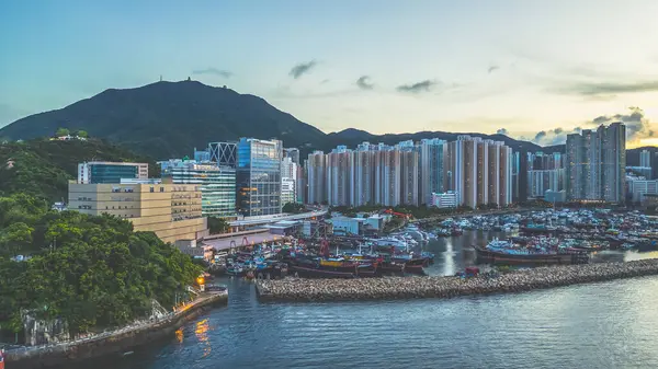 stock image June 28 2024 Shau Kei Wan Harbor Scene at hong kong