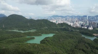Hong Kong - 23 Haziran 2024: Kowloon Reservoir Manzarası, Kam Shan Country Park