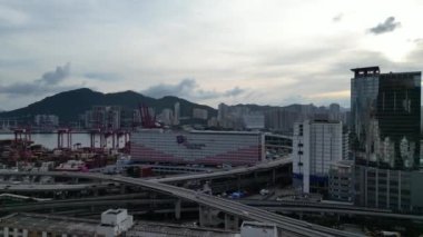 Hong Kong, Kwai Chung 'daki modern manzara manzarası..