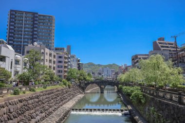 Megane Bridge, Iconic Landmark of Nagasaki Spectacular Scenery May 14 2024 clipart