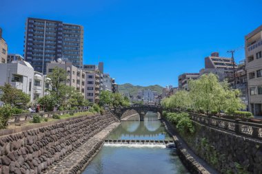 Megane Bridge, Iconic Landmark of Nagasaki Spectacular Scenery May 14 2024 clipart