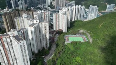 Hong Kong - 11 Haziran 2024: Gündüz vakti Lei Tung Malikanesi 'nin havadan görünüşü