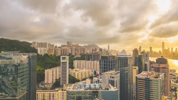 stock image HK City , July 1 2024 the Cityscape of North Point, Hong Kong